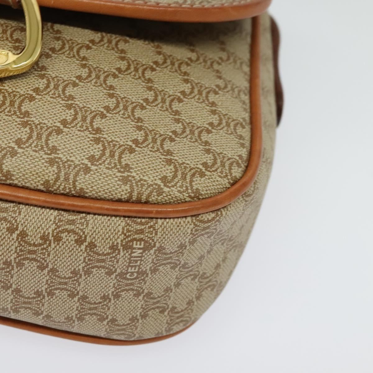 Celine Vintage Macadam Shoulder Bag Canvas Beige Canvas Bag