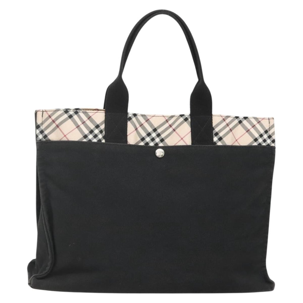 Burberry Nova Check Tote Canvas Check Pattern Black Canvas Tote Bag