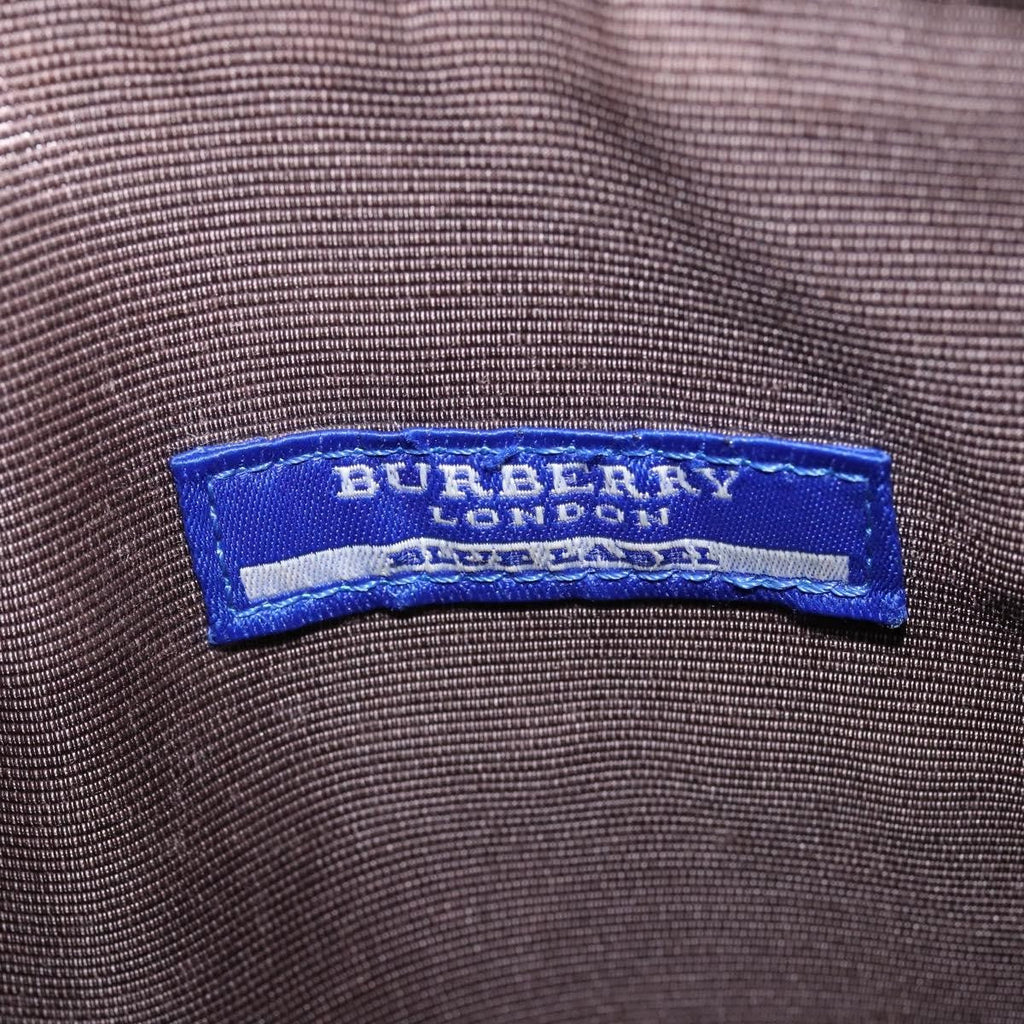 Burberry Nova Check Blue Label Canvas Gray Nylon Shoulder Bag