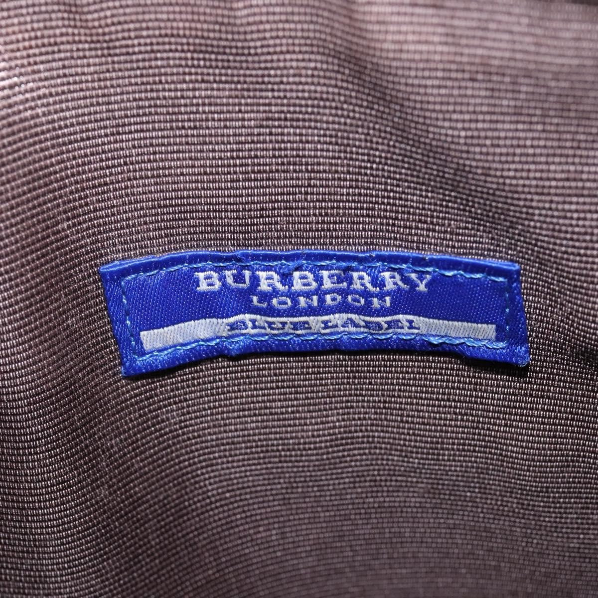 Burberry Nova Check Blue Label Canvas Gray Nylon Shoulder Bag