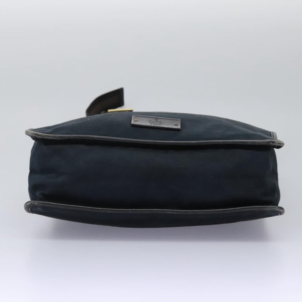 Gucci Sherry Line Shoulder Bag Canvas Black Canvas Shoulder Bag Bag (Pre-Owned)