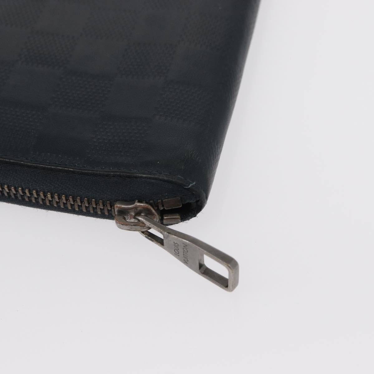 Louis Vuitton Zippy Wallet Vertical Damier Infini Leather Navy Leather Wallets Accessory