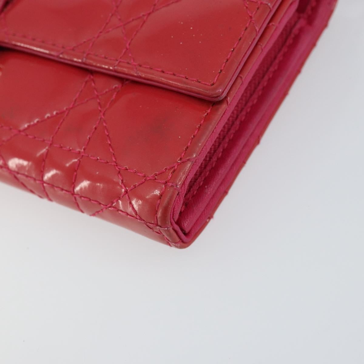 Christian Dior New Lock Pouch Cannage Quilt Patent Pink Patent_Leather Clutche & Pouche Bag (Pre-Owned)