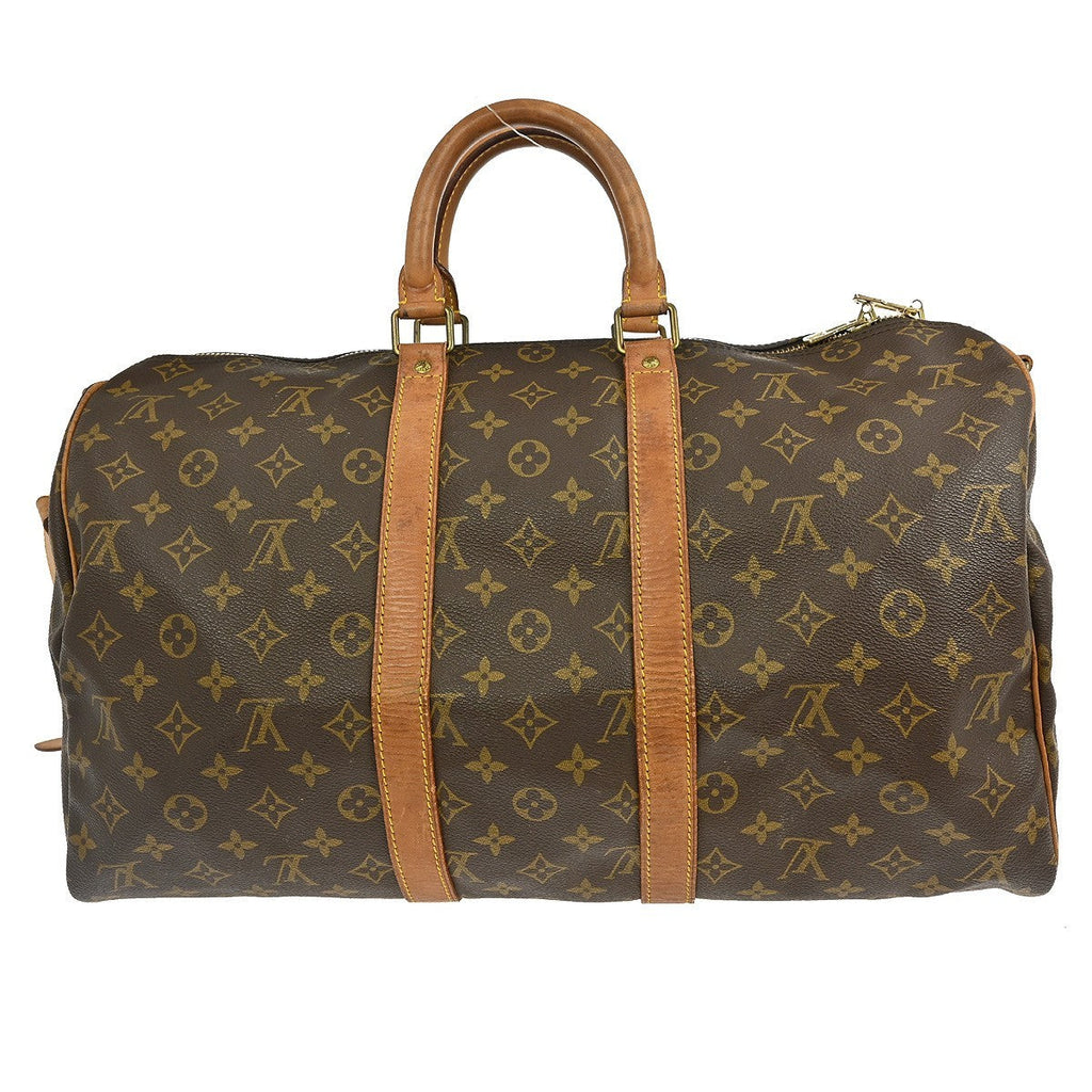 Louis Vuitton Keepall Bandouliere Bag Monogram Canvas Brown Canvas Travel Bag