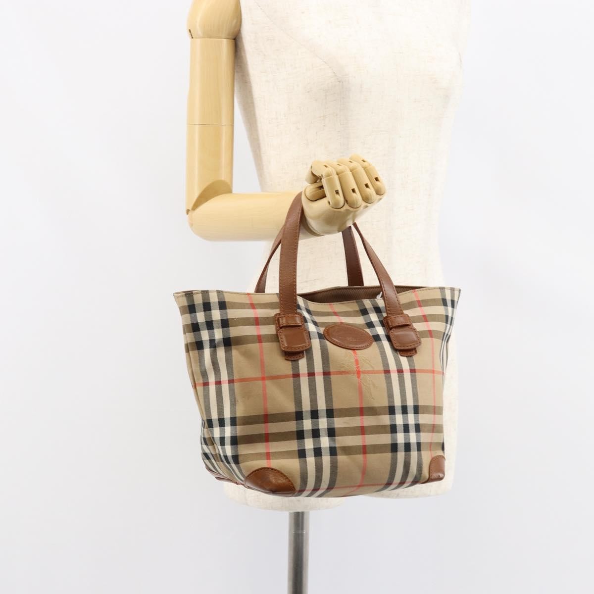 Burberry Vintage Tote Vintage Check Coated Canvas Beige Canvas Tote Bag