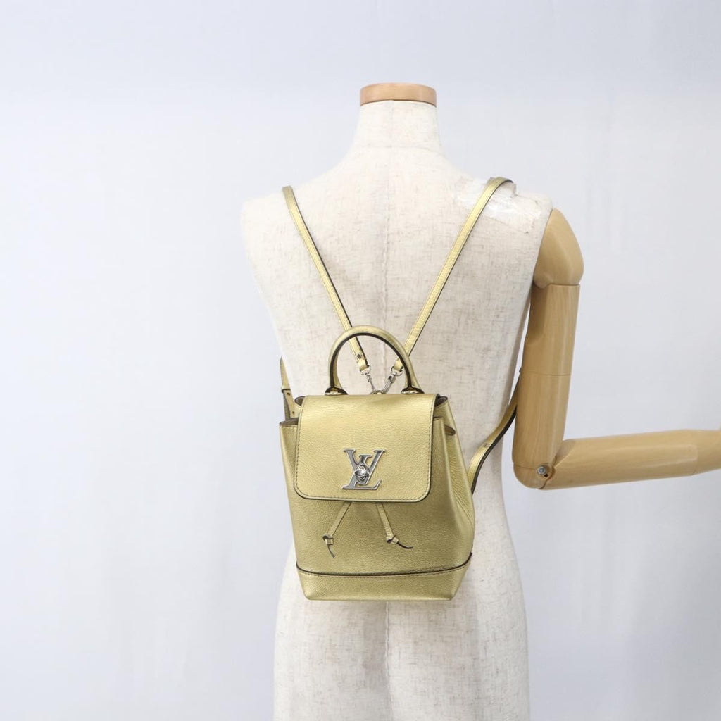 Louis Vuitton Lockme Backpack Leather Gold Leather Backpack Bag