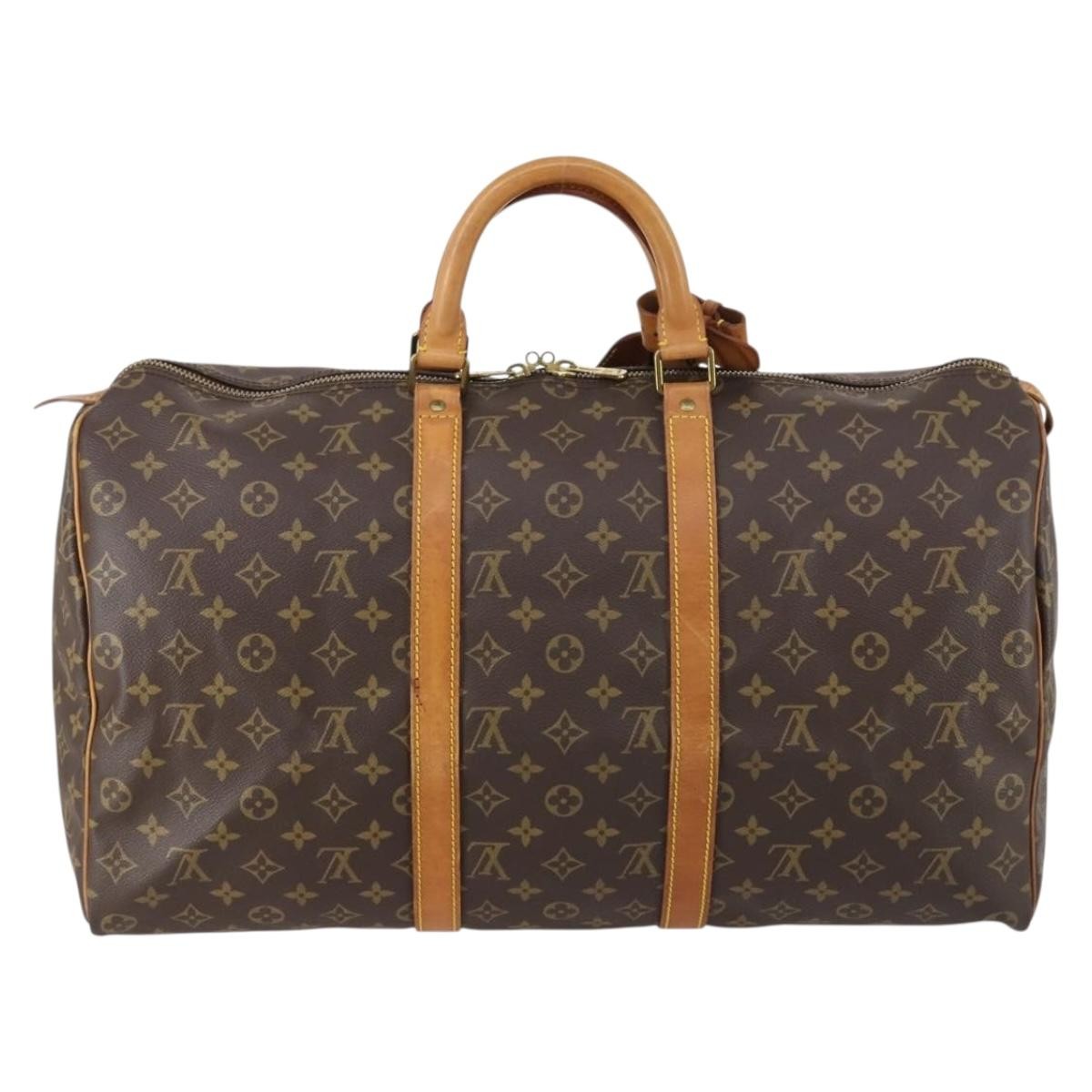Louis Vuitton Keepall Bag Monogram Canvas Brown Canvas Travel Bag