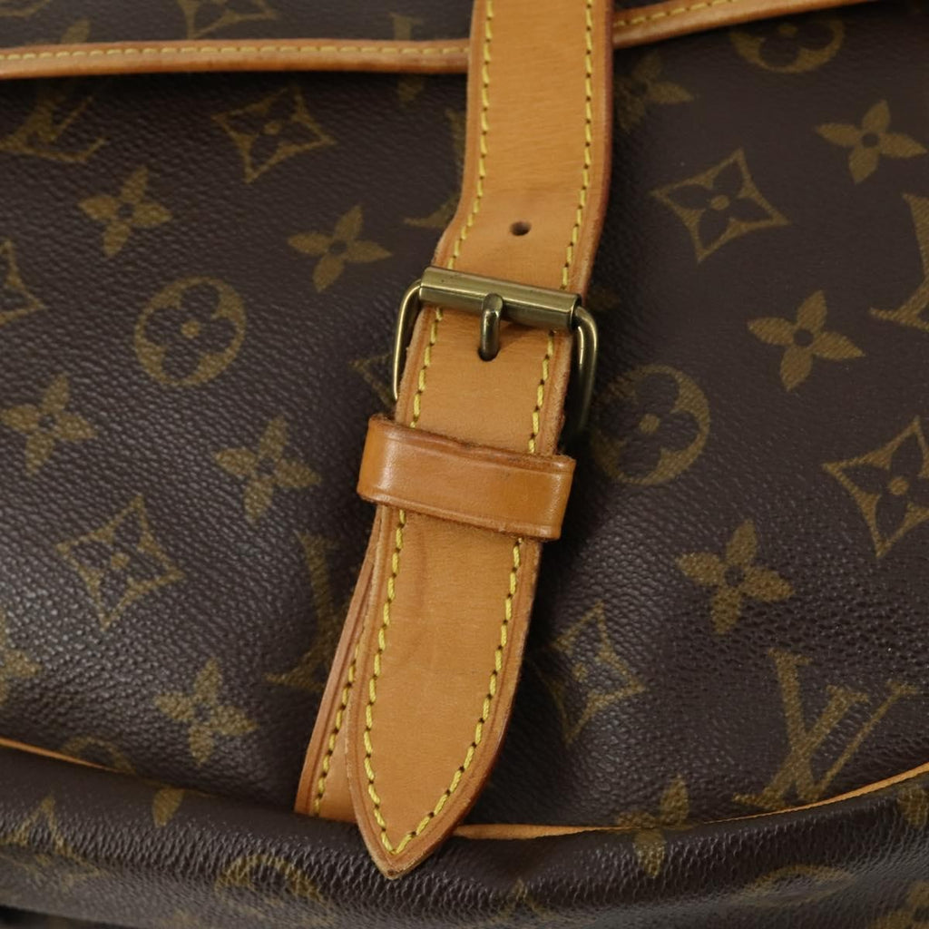 Louis Vuitton Saumur Handbag Monogram Canvas Brown Canvas Shoulder Bag