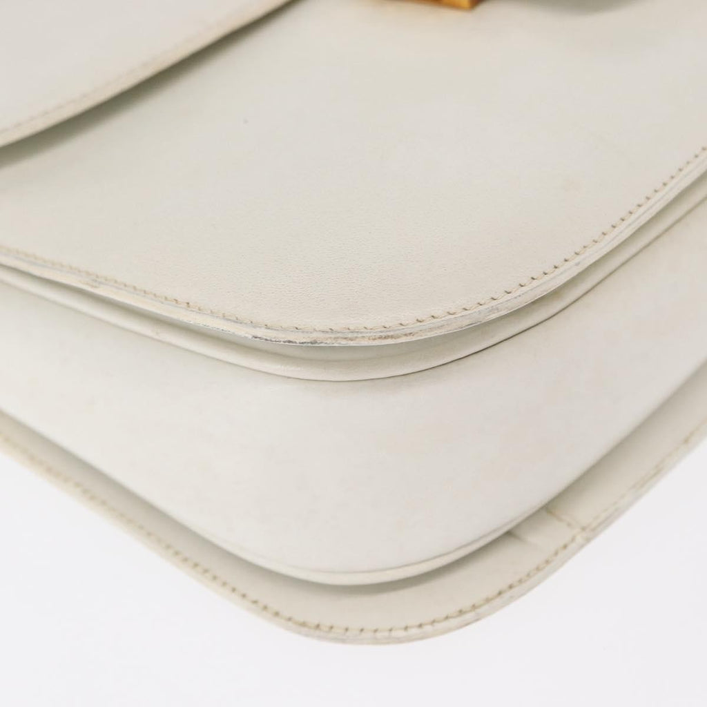 Celine Vintage Shoulder Bag Leather White Leather Shoulder Bag Bag