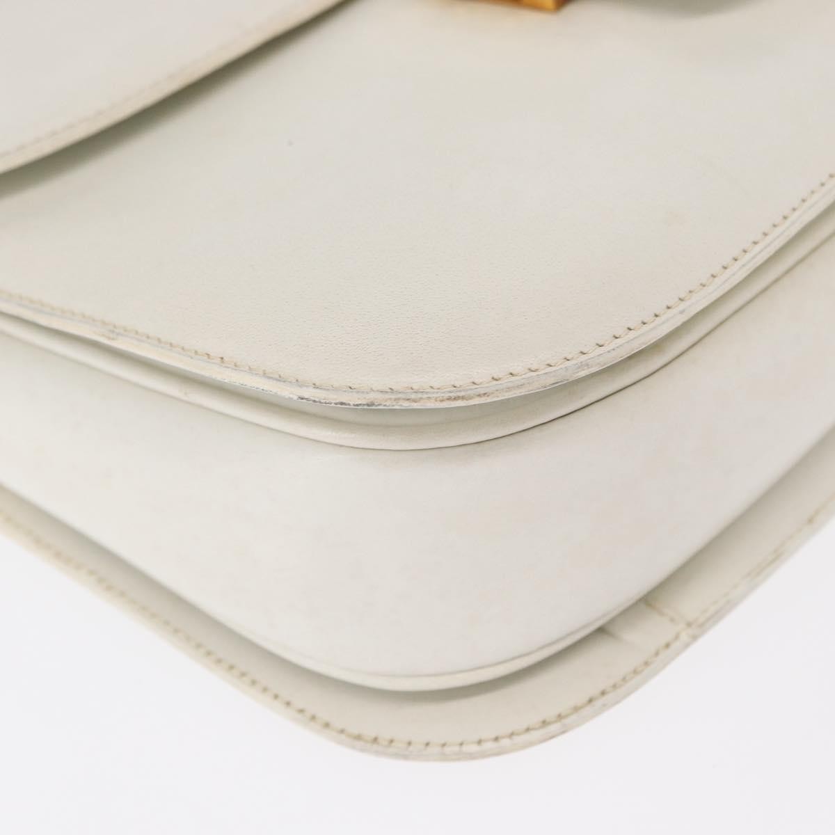 Celine Vintage Shoulder Bag Leather White Leather Shoulder Bag Bag