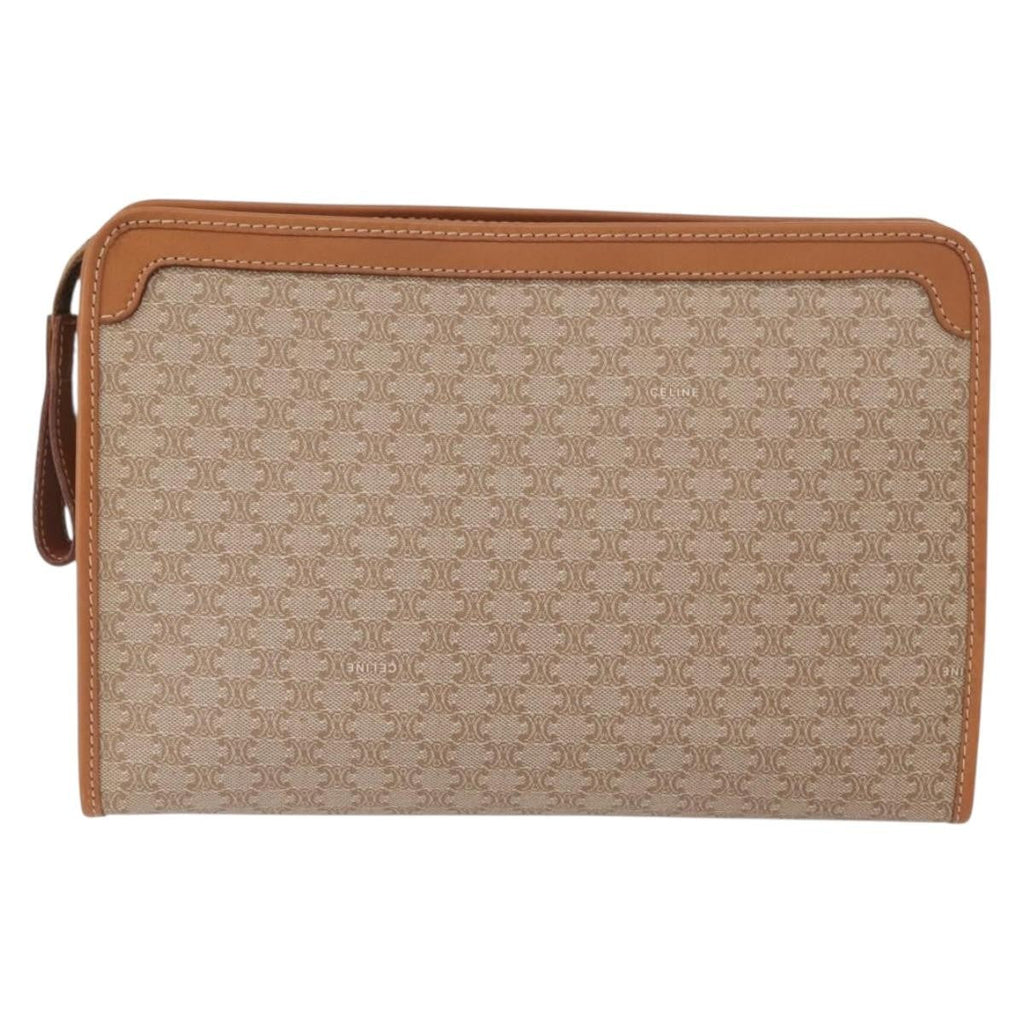 Celine Macadam Pochette Canvas And Leather Beige Canvas Clutche & Pouche Bag