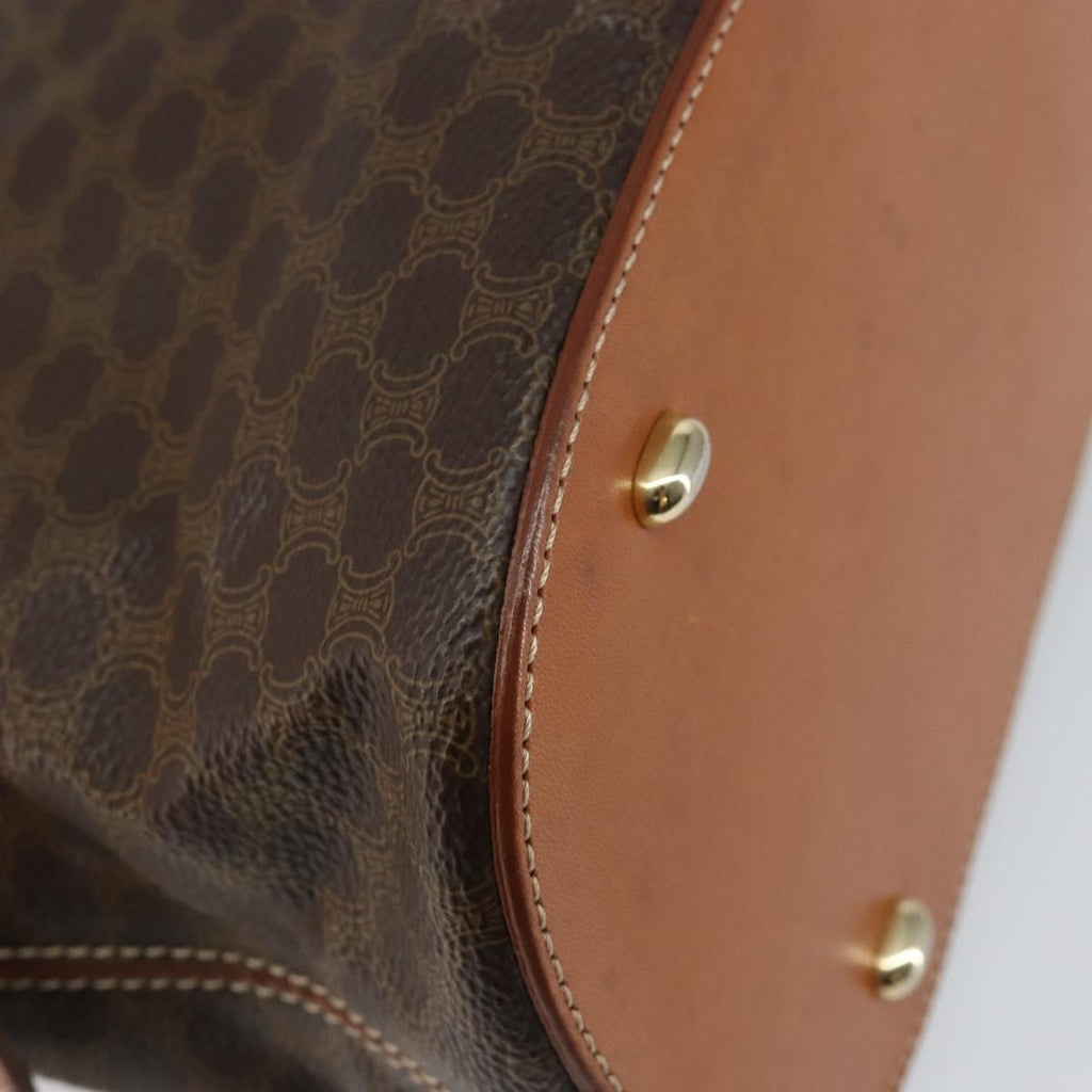 Celine Vintage Macadam Handbag Macadam Brown Canvas Bag