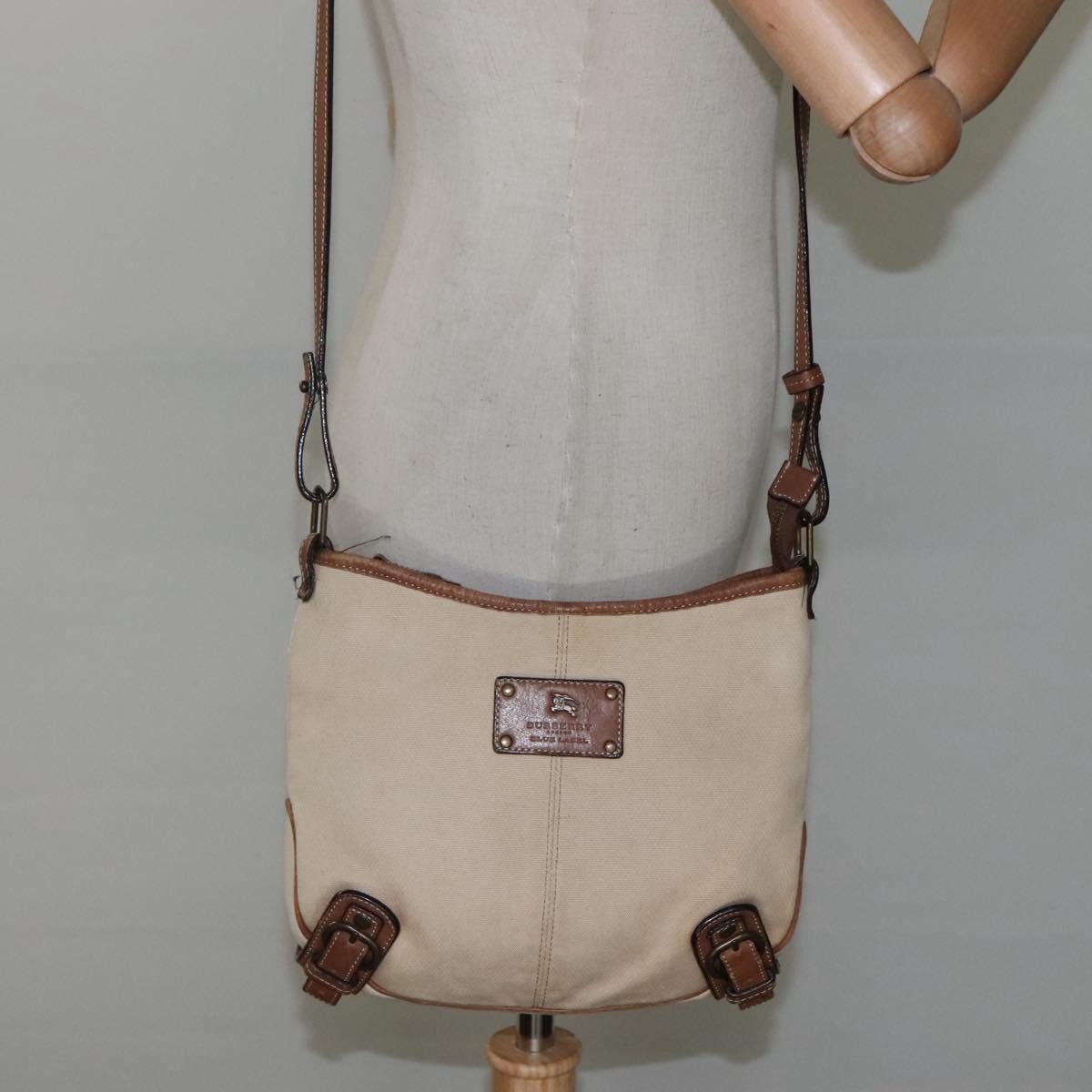 Burberry Blue Label Shoulder Bag Canvas Beige Canvas Shoulder Bag