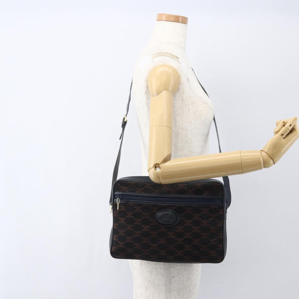 Celine C Macadam Shoulder Bag Suede Navy Suede Shoulder Bag Bag