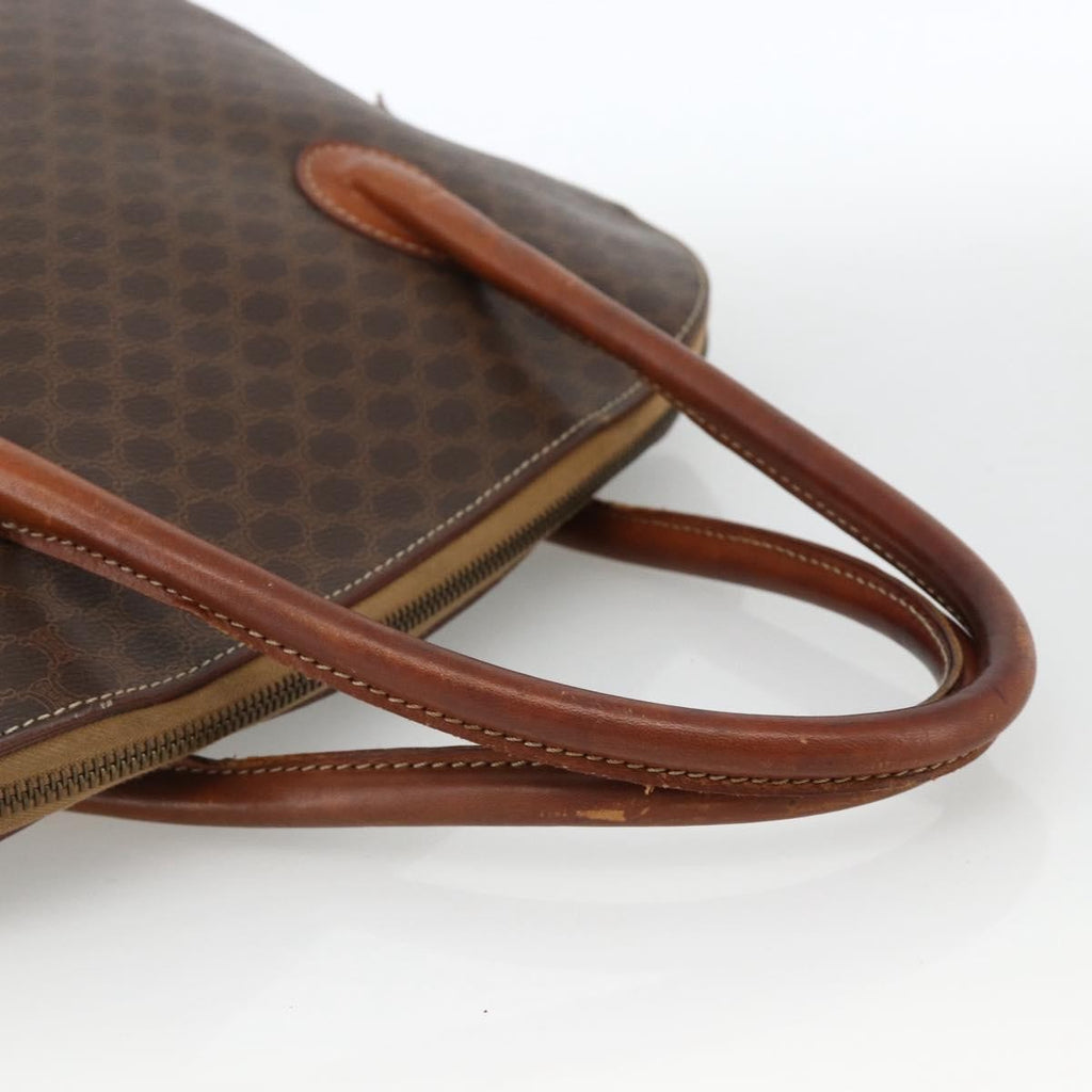 Celine Macadam Handbag Macadam With Leather Brown Canvas Handbag