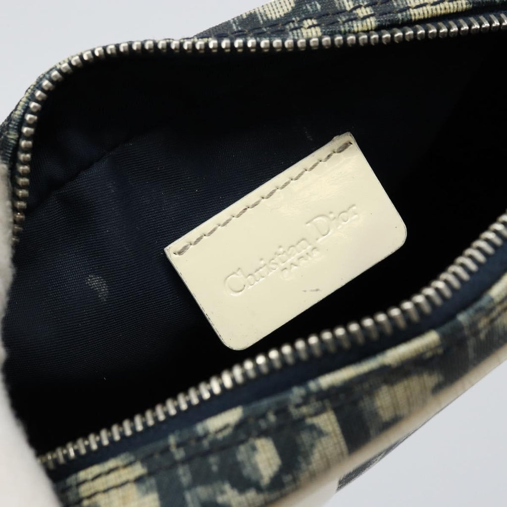 Christian Dior Vintage Trotter Pouch Diorissimo Canvas Navy Pvc Clutche & Pouche Bag (Pre-Owned)