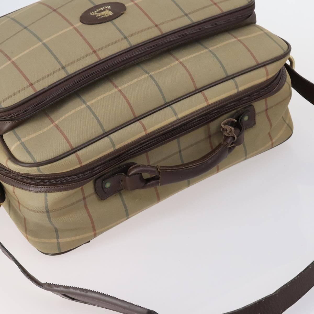 Burberry Nova Check Boston Bag Canvas Beige Canvas Travel Bag