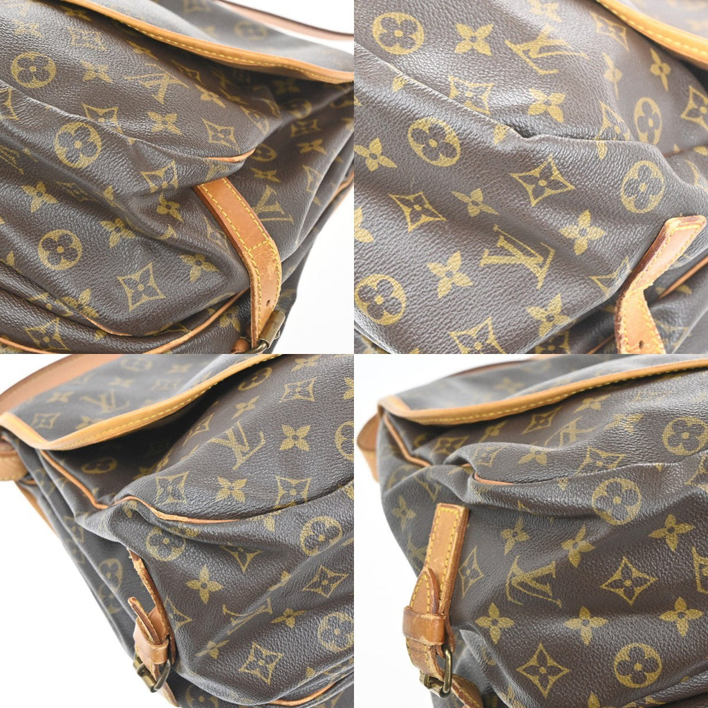 Louis Vuitton Saumur Handbag Monogram Canvas Brown Canvas Shoulder Bag