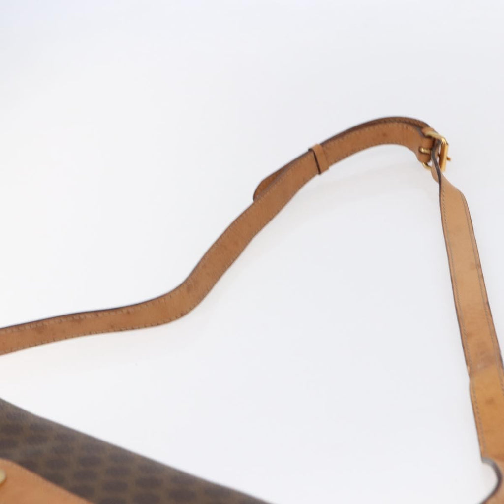 Celine Vintage Macadam Shoulder Bag Canvas And Leather Brown Canvas Shoulder Bag Bag
