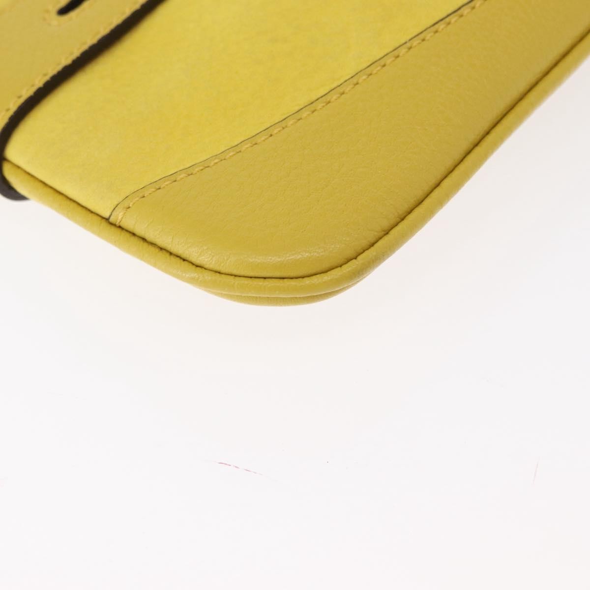 Burberry Vintage Shoulder Bag Leather Yellow Leather Shoulder Bag