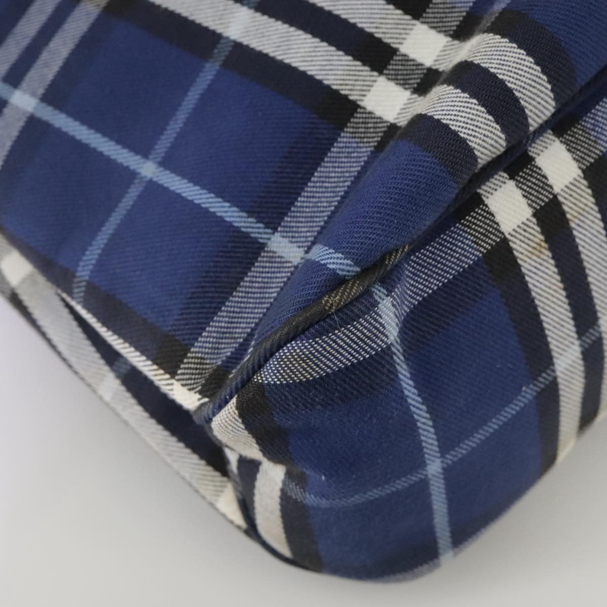 Burberry Nova Check Tote Canvas Check Pattern Blue Canvas Tote Bag