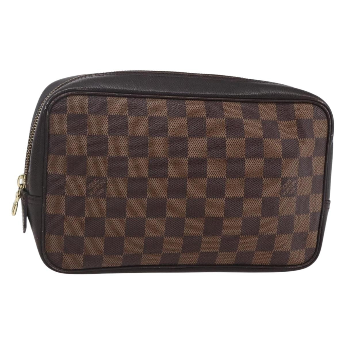 Louis Vuitton Trousse Toilette Damier Canvas Brown Canvas Clutche & Pouche Bag