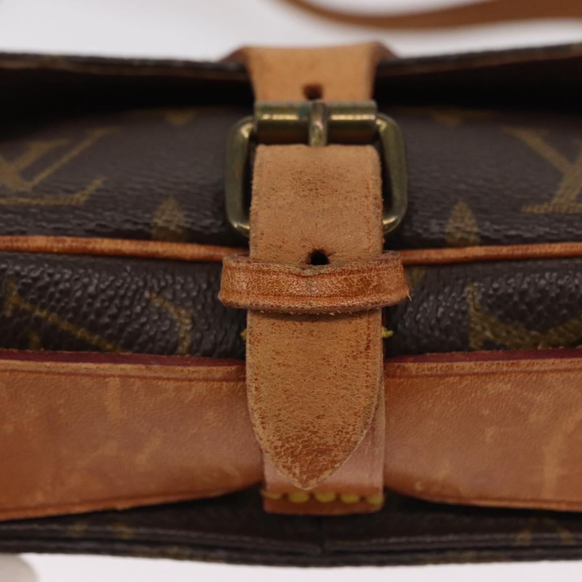 Louis Vuitton Cartouchiere Handbag Monogram Canvas Brown Canvas Shoulder Bag