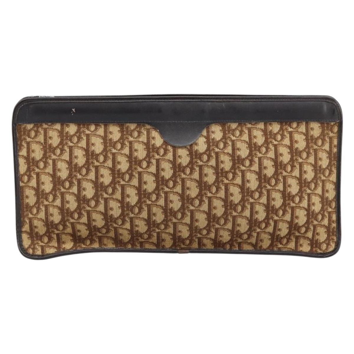 Christian Dior Vintage Trotter Pouch Canvas Brown Canvas Clutche & Pouche Bag (Pre-Owned)