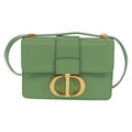 Christian Dior 30 Montaigne Flap Bag Leather Green Leather Shoulder Bag Bag (Pre-Owned)