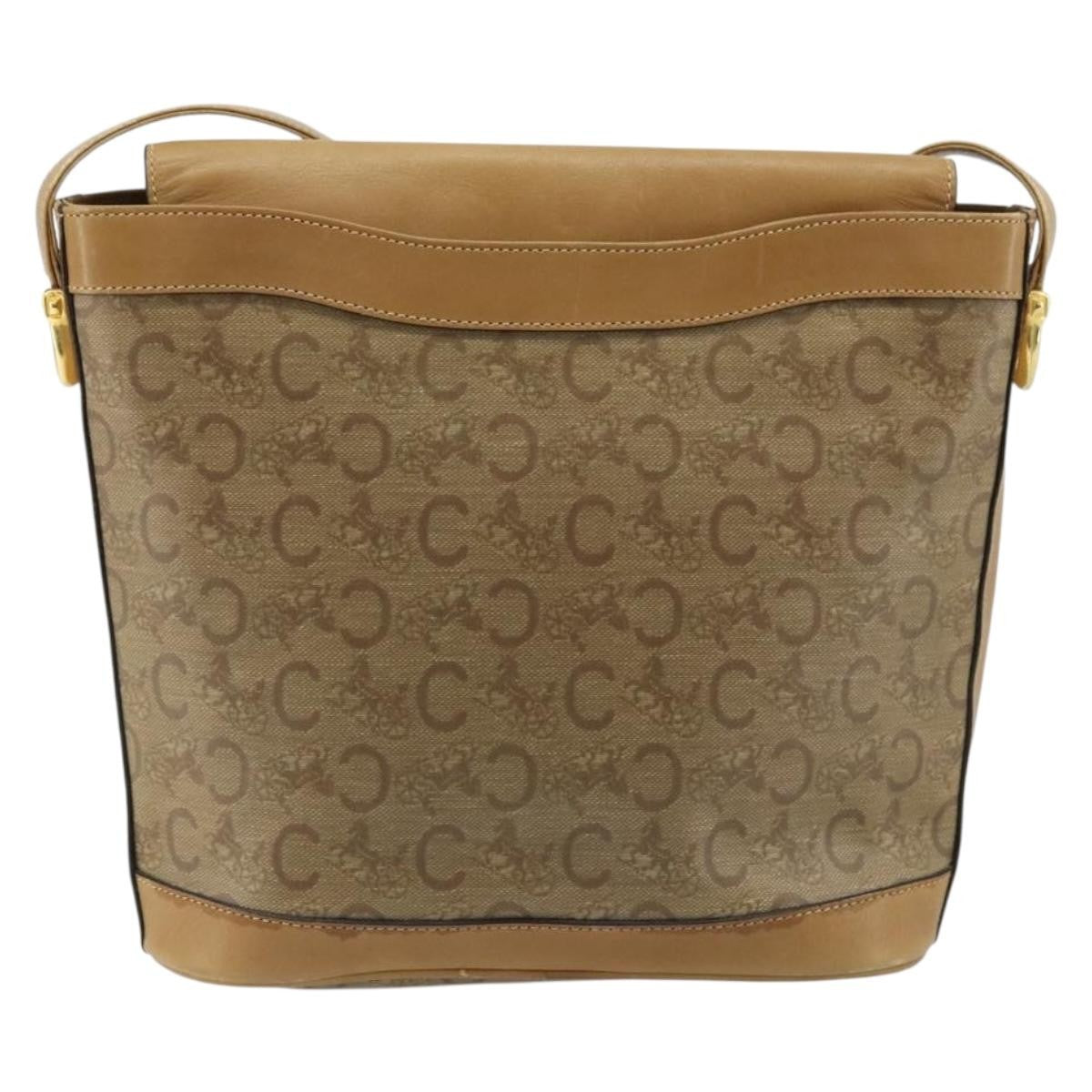 Celine C Sulky Shoulder Bag Canvas And Leather Beige Canvas Shoulder Bag Bag