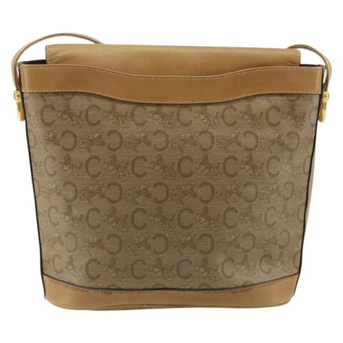Celine C Sulky Shoulder Bag Canvas And Leather Beige Canvas Shoulder Bag Bag