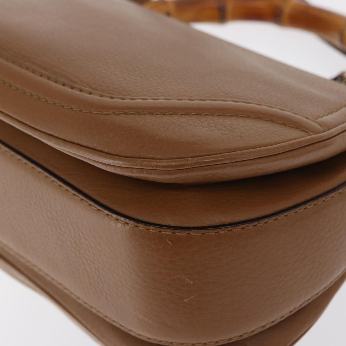 Gucci New Bamboo 1921 Top Handle Bag Leather Brown Leather Handbag (Pre-Owned)