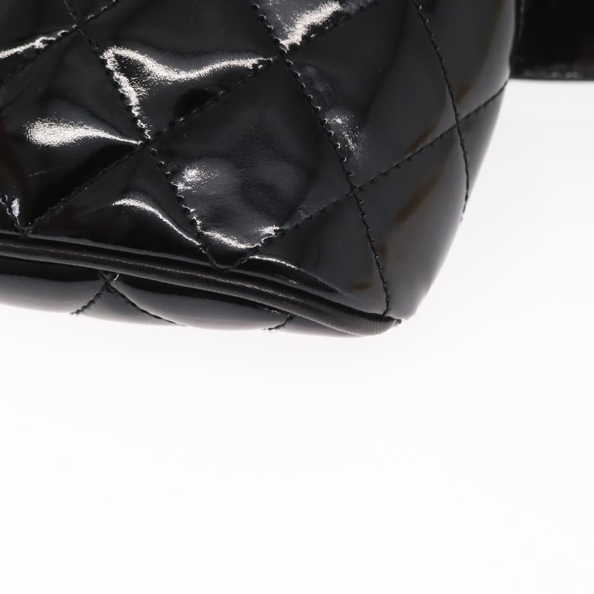 Chanel Vintage Zip Belt Bag Quilted Lambskin Black Patent_Leather Clutche & Pouche Bag