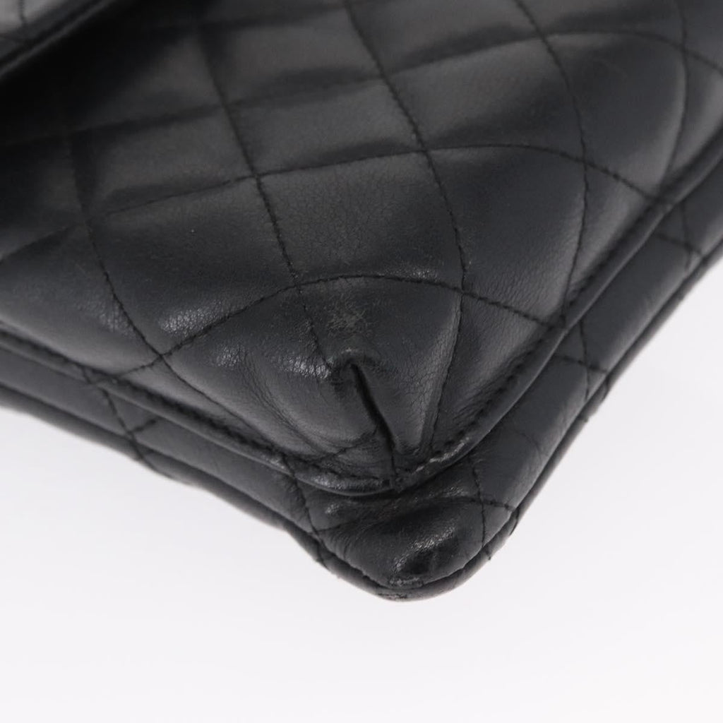 Chanel Cambon Flap Crossbody Bag Quilted Lambskin Silver Leather Shoulder Bag Bag