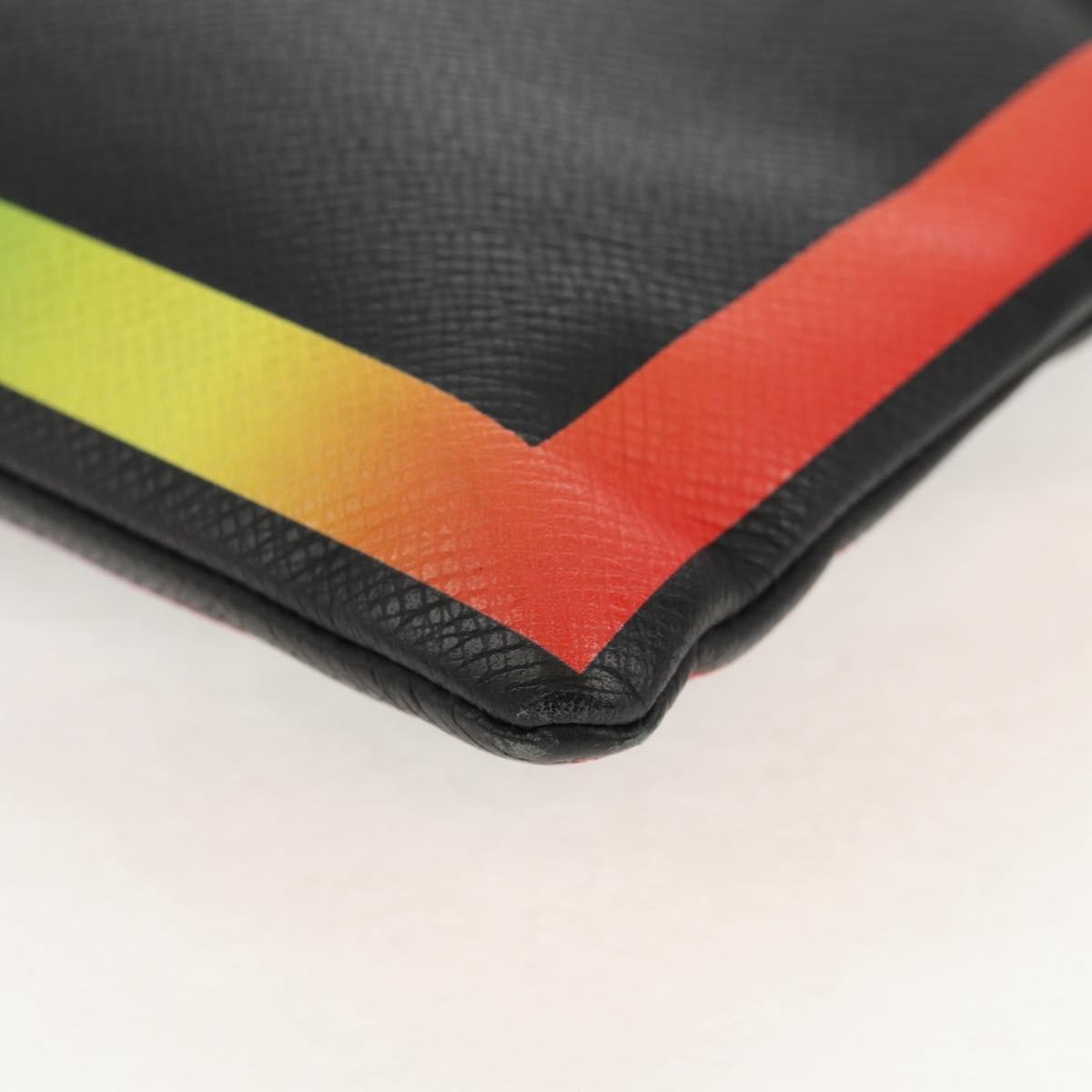 Louis Vuitton Pochette A4 Rainbow Taiga Leather Black Leather Clutche & Pouche Bag