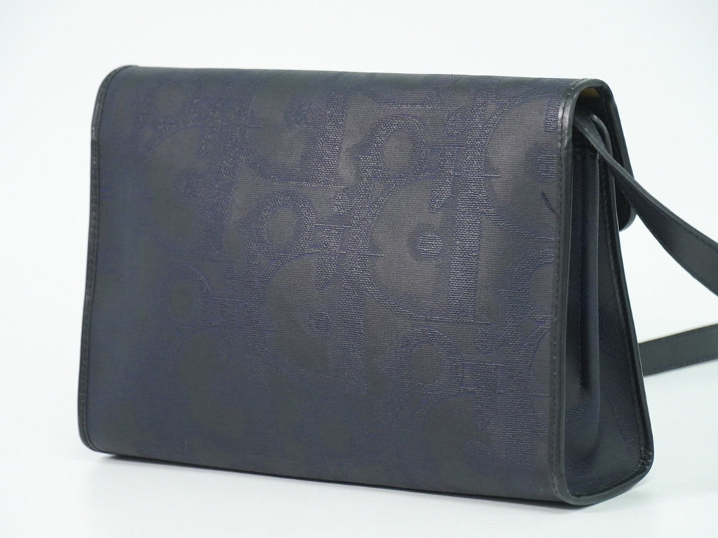 Christian Dior Trotter Shoulder Bag Canvas Navy Canvas Shoulder Bag Bag (Pre-Owned)
