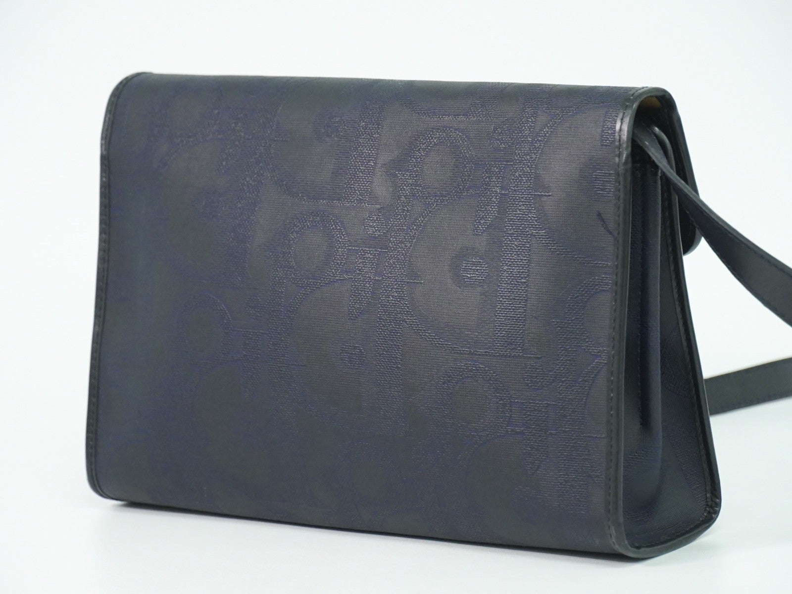 Christian Dior Trotter Shoulder Bag Canvas Navy Canvas Shoulder Bag Bag (Pre-Owned)
