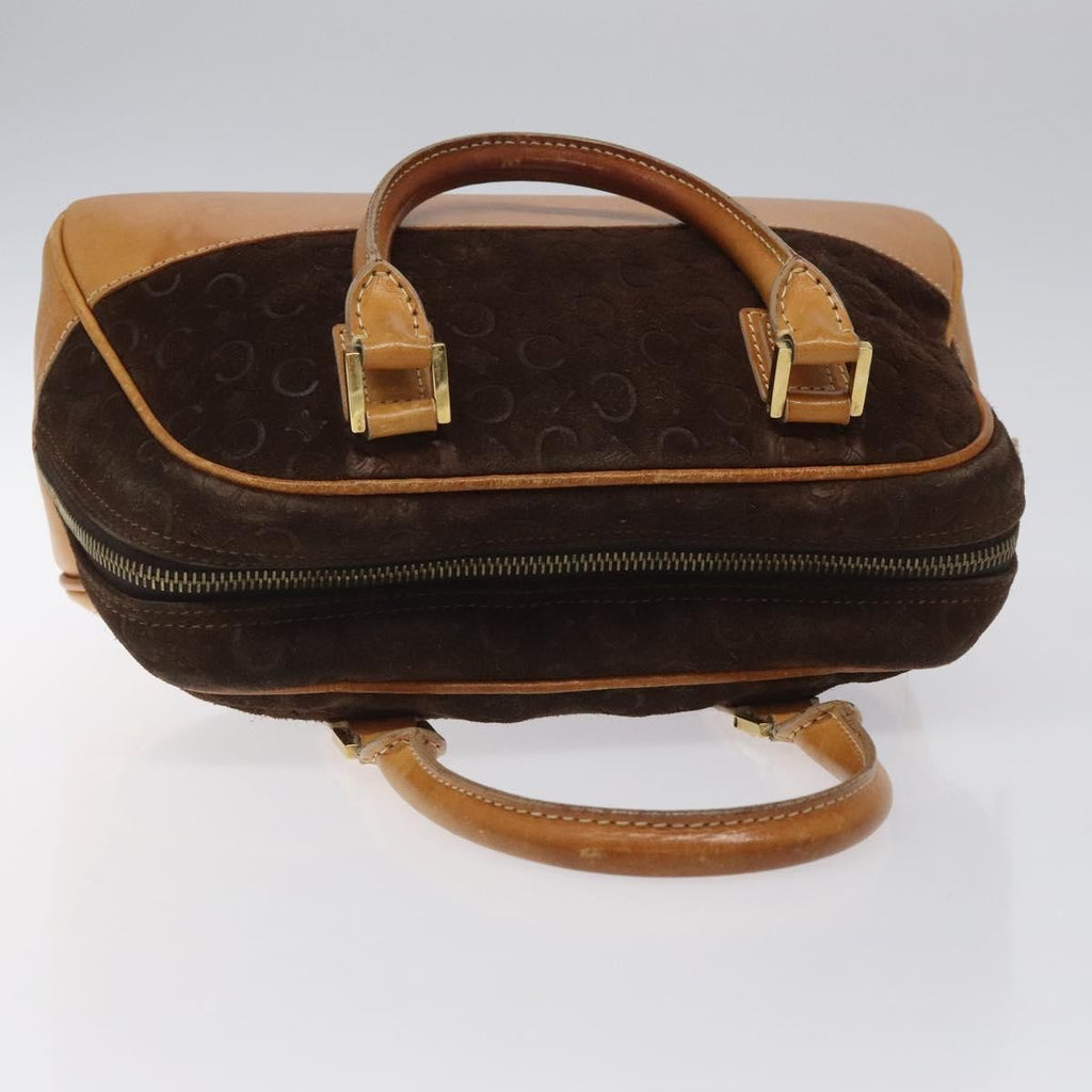 Celine C Macadam Handbag Suede And Leather Brown Suede Handbag