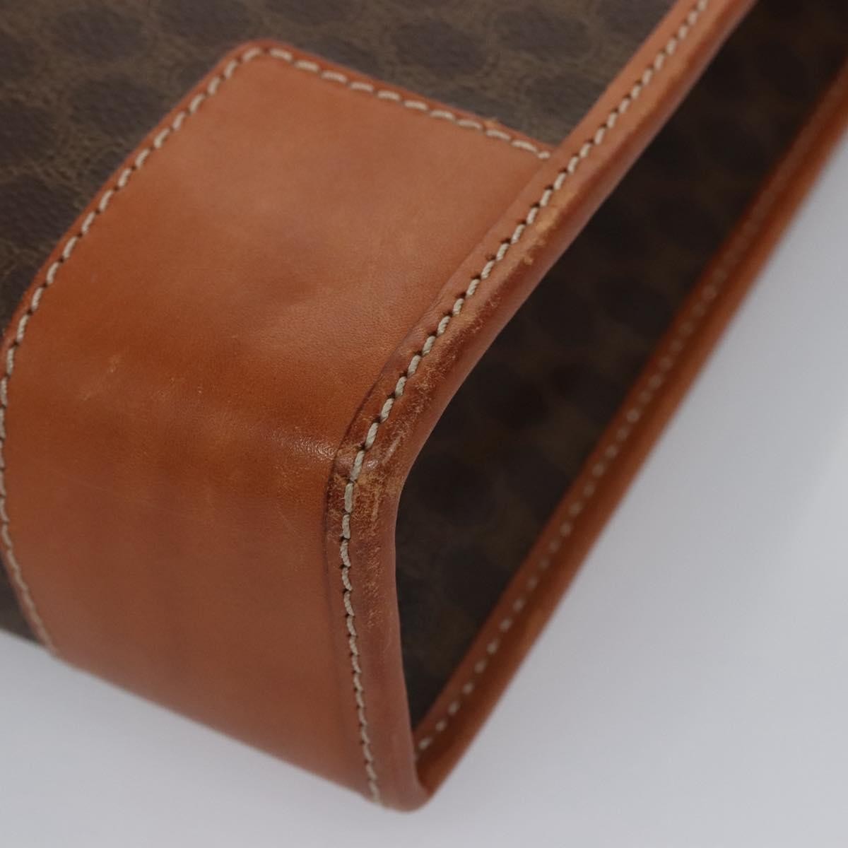 Celine Macadam Briefcase Canvas And Leather Brown Canvas Briefcase Bag