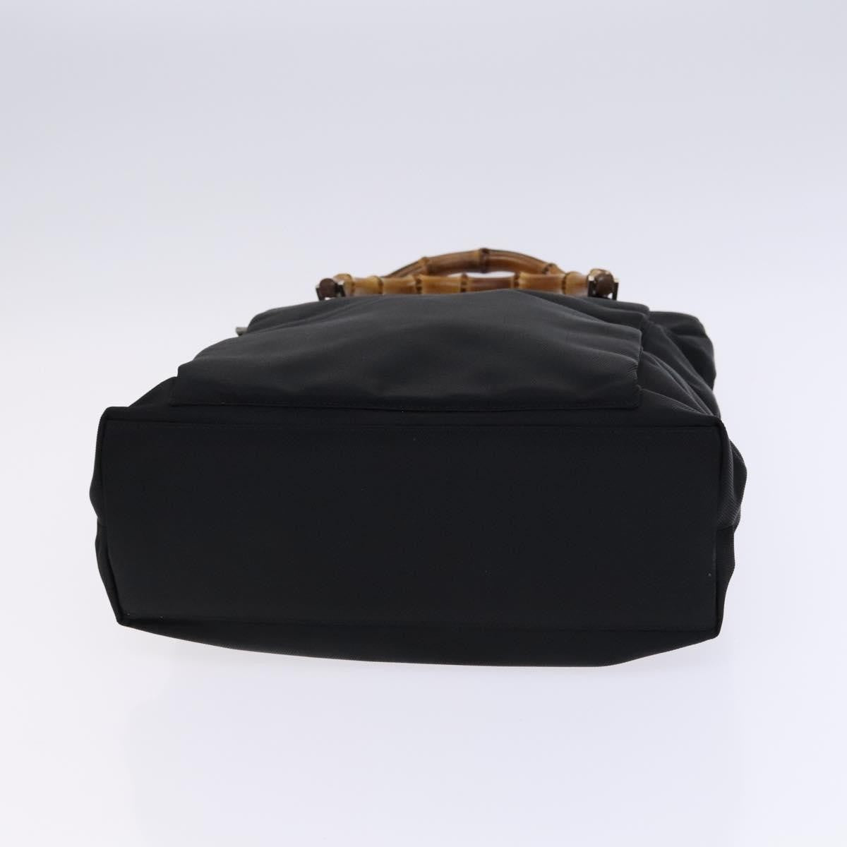 Gucci Vintage Bamboo Handle Bag Nylon Black Nylon Tote Bag Bag (Pre-Owned)