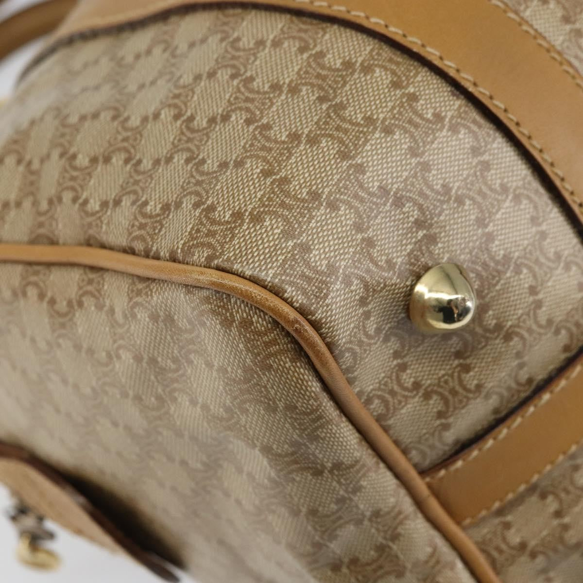 Celine Vintage Macadam Handbag Canvas And Leather Beige Canvas Handbag