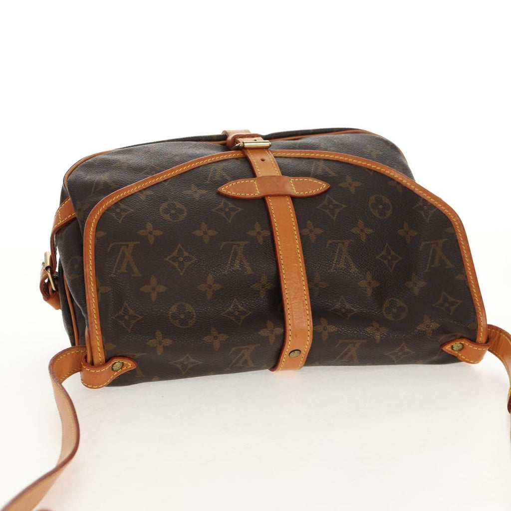 Louis Vuitton Saumur Handbag Monogram Canvas Brown Canvas Shoulder Bag