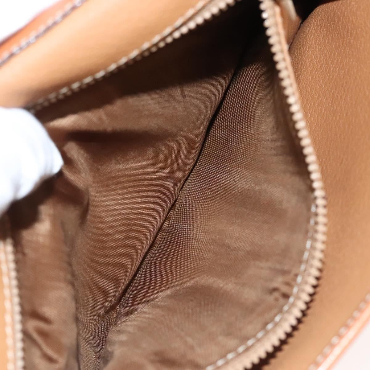 Celine Vintage Macadam Shoulder Bag Canvas And Leather Beige Canvas Shoulder Bag Bag