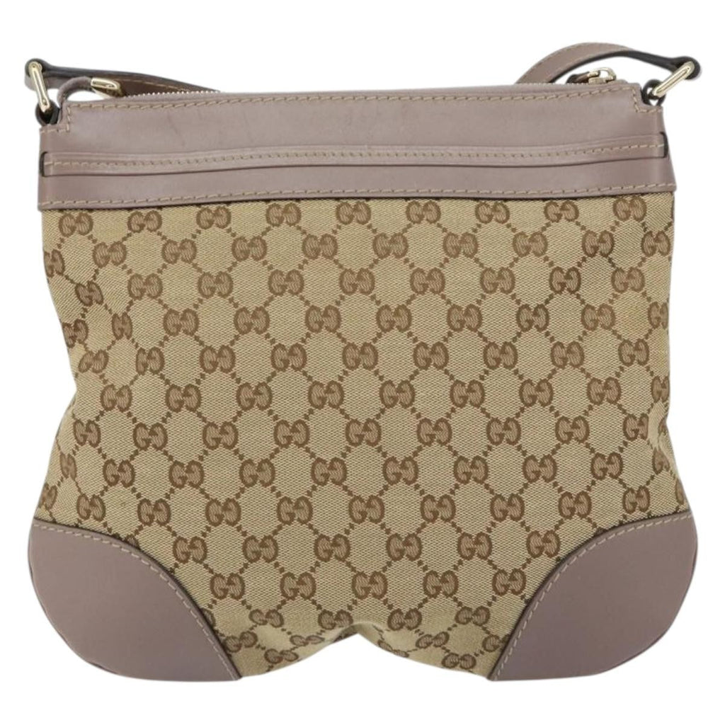 Gucci Mayfair Messenger Bag Gg Canvas And Leather Beige Canvas Shoulder Bag Bag (Pre-Owned)