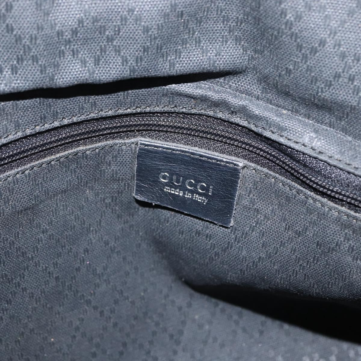 Gucci Vintage Bamboo Handle Bag Nylon Black Nylon Handbag (Pre-Owned)