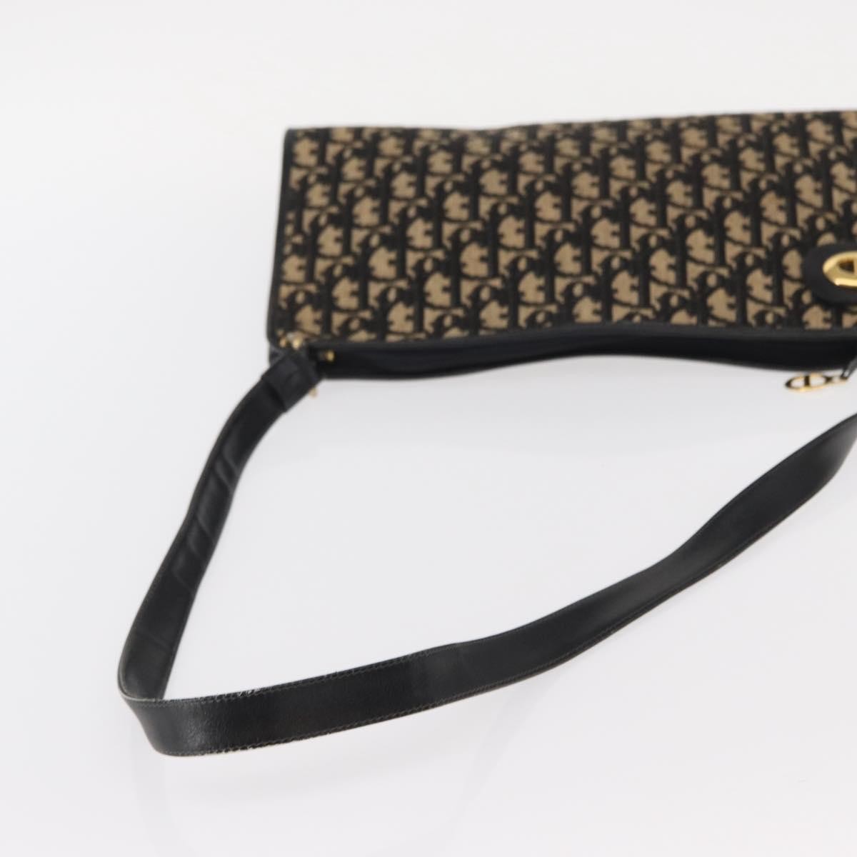 Christian Dior Vintage Cd Trotter Shoulder Bag Canvas Black Canvas Shoulder Bag Bag (Pre-Owned)