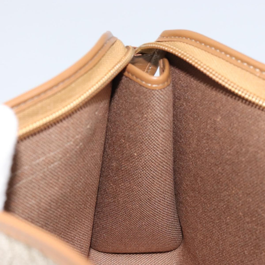 Christian Dior Vintage Honeycomb Zip Pouch Coated Canvas Beige Canvas Clutche & Pouche Bag (Pre-Owned)