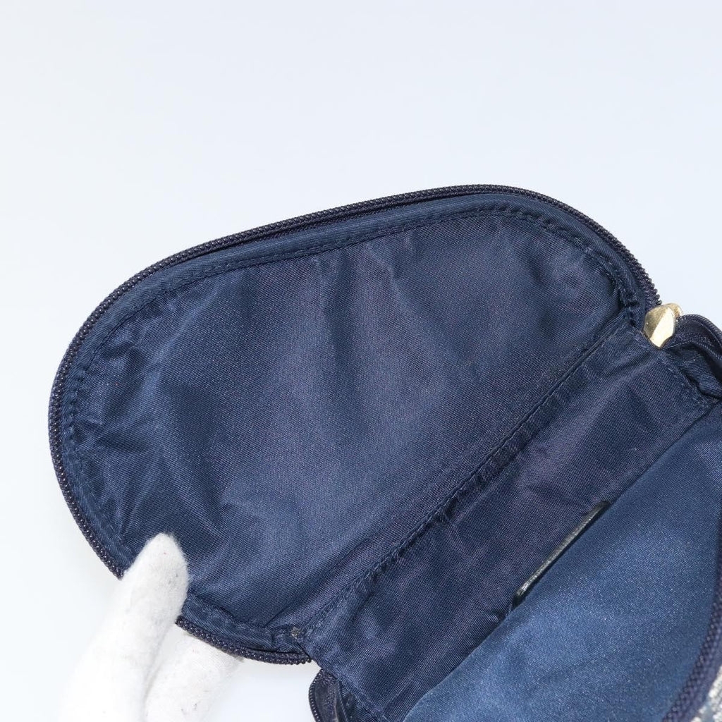 Christian Dior Vintage Saddle Coin Purse Diorissimo Canvas Navy Canvas Clutche & Pouche Bag (Pre-Owned)
