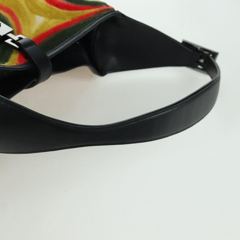 Gucci Vintage Jackie Shoulder Bag Canvas And Leather Black Leather Shoulder Bag Bag (Pre-Owned)