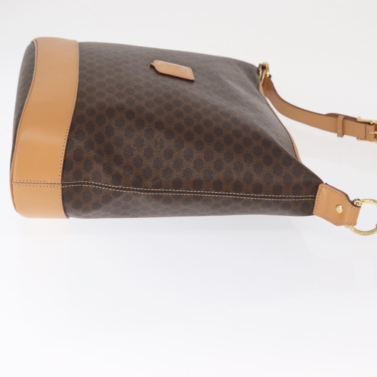 Celine Vintage Macadam Shoulder Bag Canvas And Leather Brown Canvas Shoulder Bag Bag